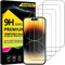 4youquality [4-Pack[Full Coverage] Screen Protector for iPhone 14 Pro (6.1-Inch), Tempered Glass Film, [LifetimeSupport][Impact-Protection][Anti-Shatter][Anti-Scratch]