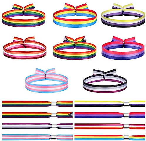 HOWAF 16 LGBT Gay Pride Armband, Regenbogen Flagge Lesbian Bi Pan Trans Nonbinary Progress Pride Flag Armband für LGBTQ Accessoires