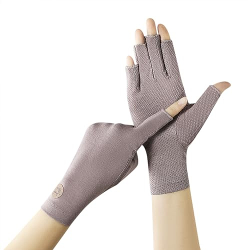 Gel Nails Anti UV Gloves Cotton Half Finger High-tech UV Protection Gloves for Manicures Care Nail Lamp Skin Care Nails Art Nail Beauty Gel Polish Fingerless Moisturizing Hand Protector Tools (Purple)