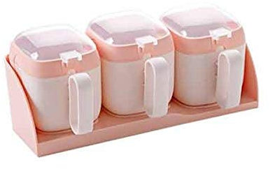 MYVVKIA Tarros de Especias con Etiqueta para Colgar en la Pared, Caja de condimentos con Tapa, Recipiente de Especias para salero de Cocina doméstica