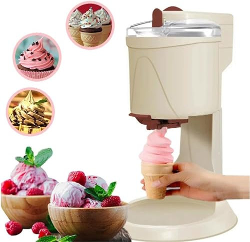 LSHFYV Automatische Mini-Frucht-Softeismaschine, Home DIY Küche Automatische Mini-Frucht-Softeismaschine, 1L Automatische Mini-Frucht-Softeismaschine Kleine Haushalts-Eismaschine