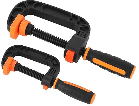 Lot de 2 colliers de serrage en C de 5,3 cm - Réglables - Fermeture rapide - Antidérapants - Ergonomique - Pour le travail du bois, les projets de serrage ménagers