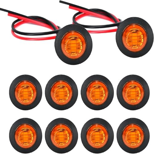 Podazz 10 Stück 12 V Blinker für vorne und hinten zur Fahrzeugmodifikation, LED-Seitenlichter für Beifahrer- und Frachtwagen, mehrfarbig (gelb)