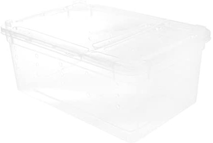 WOONEKY Transparente Reptilien Fütterungsbox Mit Belüftung Faltbare Zuchtbox Für Spinnen Geckos Skorpione Kleine Haustiere Tragbarer Insekten Klettertierbehälter