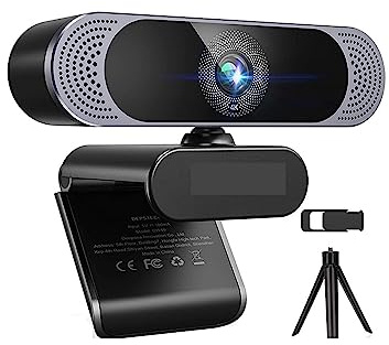 Webcam Camara pc Camara Web Webcam Cámara web 4K 8.0MP 3840x2160 30 pies con lente de enfoque automático/micrófonos duales/cubierta de privacidad/trípode for PC portátil for conferencias, transmisión