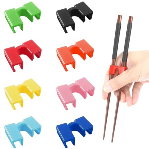 TRKETK 16 Piezas Ayudantes de Palillos Para Entrenador, Sencillo y Portátil Reutilizables Para Adultos Principiantes, Aprendices y Niños Practicar