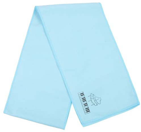 Klaviertastaturtuch Staubschutz aus Polyester 15x125cm Blau | Doppelseitiger Stoff, Leicht zu Reinigen, Wasseraufnahme, Einfach zu Verstauen, für Tasten