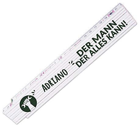 Zollstock mit Namen Adriano und schönem Motiv - Der Mann der alles kann - für Männer | Metermaß | Glieder-Maßstab mit Namen bedruckt | Viele Namen zur Auswahl