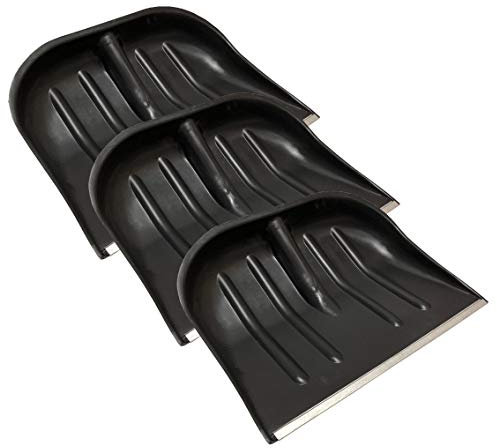 3x Schneeschieber Schneeschaufel Schwarz 45cmx35cm mit Schiebekante aus Aluprofil