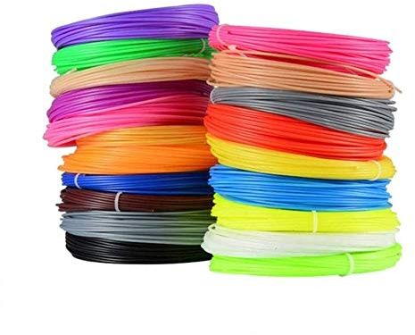 3D Stift Filament PLA, 20Farben, je 5 Meter, 100M/328FT, 1,75mm PLA Filament für 3D Drucker, 3D Stift