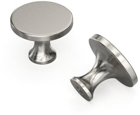 LONTAN 10 Pack Cupboard Knobs Brushed Nickel Drawer Knobs Solid Kithcen Hardware for Dresser Drawers Zinc Alloy Drawer Hardware