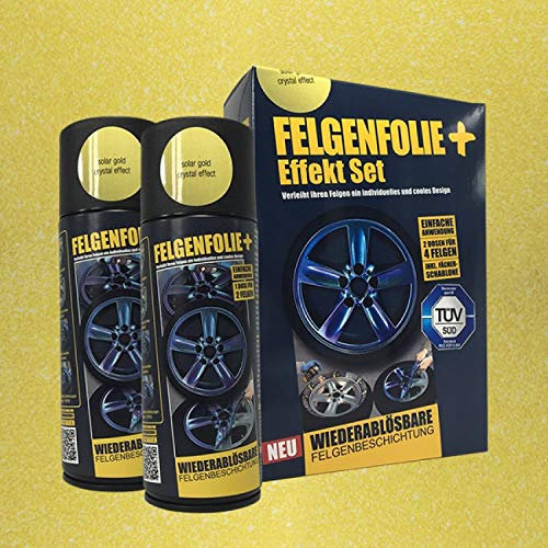 mibenco FELGENFOLIE+ Effekt Set, 2 x 400 ml, Kristalleffekt, Solar Gold Crystal Effect (€ 3,75 / 100 ml)