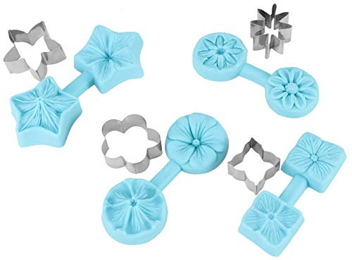cersalt 4 Sätze Süßigkeitsform,Blumen Fondantform Leicht zu Reinigen Langlebige Ausstechformen Wiederverwendbar Schokoladenformen für Hausbäckerei
