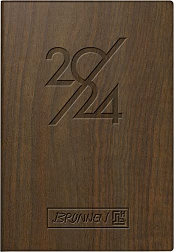 BRUNNEN Wochenkalender „Nature“ Modell 723 2024 2 Seiten = 1 Woche Blattgröße 7,6 x 11,2 cm braun
