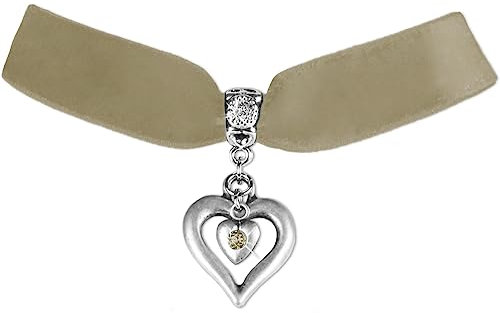 LUISIA® Samt Kropfband Heart in Heart 51239-47712 | Hellbraun