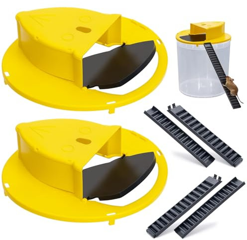 LeKuni Trappola Per Topi In 2 Pezzi, Trappola Per Topi In Plastica Viva Per Catturare Più Topi Contemporaneamente, Trappola Per Topi Per Uso Interno Ed Esterno, Adatta Per Fusti Da 5 Galloni