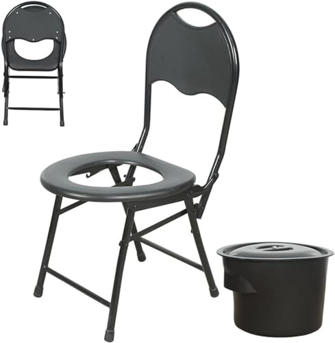 Silla WC Inodoro Cómoda De Cabecera Plegable Asiento De Ducha Y Silla Asiento De Inodoro De Emergencia Para Acampar Para Personas Mayores Y Personas Con Discapacidades