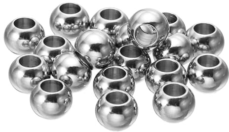 PATIKIL Smooth Round Spacer Beads, 50 Pcs 10mm OD 5mm ID 304 Stainless Steel Loose Balls Spacers Metallic Seamless Ball Beads for DIY Bracelet Necklace Earring Jewelry Making, Silver