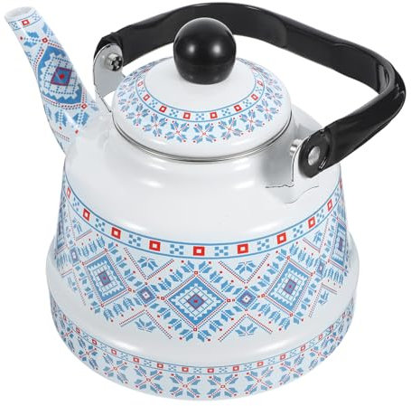 BESPORTBLE Tetera Para Estufa Esmaltada De 1,7l Asa Negra Resistente Hervidor De Agua Para Uso Diario Cocina y Preparación De Té y Café