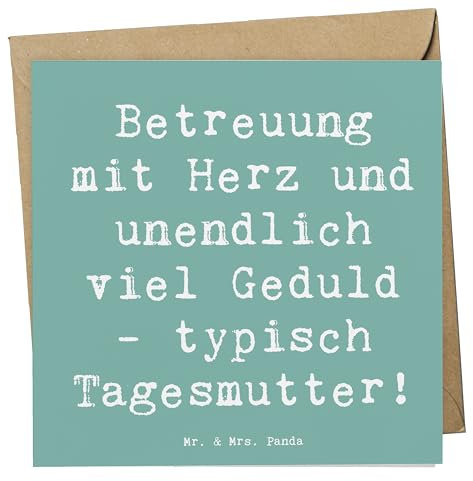 Mr. & Mrs. Panda Deluxe Karte Spruch Tagesmutter Liebe - Geschenk, Hochwertige Klapp, kreative Spielideen, Geschenke mit Herz, Erziehung, Kinderförderung, beste, Beruf, Glückwunsch, Alltagshelden