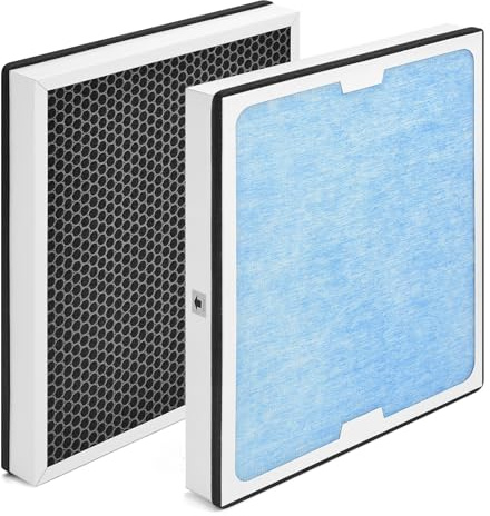 HSIAMEN 550 HEPA & Activated Carbon Filter Replacement Set Compatible with AlorAir CleanShield HEPA 550 Air Scrubber, 17.2x15.3x2, 2-Pack
