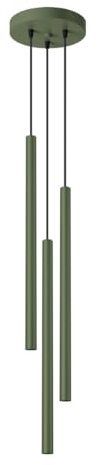 SOLLUX lighting PASTELO Lámpara Colgante Moderna - Luminaria Versátil - G9, max 8W LED, ~230V, 50Hz, IP20 - Bombilla No Incluida - 3x Fuente de Luz - 19,5x19,5x104cm, Verde Oliva