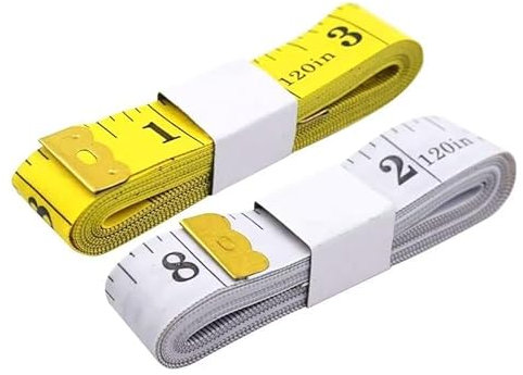 2 Stück Maßband Körper, 300CM/120Inch Schneidermaßband Doppelseitige Measuring Tape Flexible Bandmaß Massband Schneider Mit Knopf Umfangmaßband Für Haushalte Handwerker Schneider