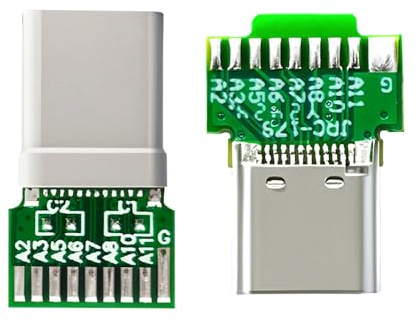 NFHK Connecteur 2 pièces/lot OEM DIY USB-C USB 3.1 Type-C mâle et Femelle connecteur de Prise Type à souder avec PCB