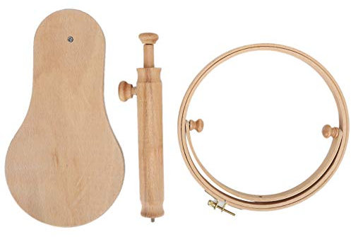 Holigie runder Stickrahmen-Ständerhalter, tragbares Holz-Kreuzstichzubehör, hölzerner Stickständer, Stickrahmen-Halter für Kunsthandwerk, Nähen