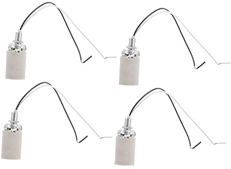 IWOWHERO 4 Portalámparas Cerámicos E14 Compatibles Bombillas Roscadas, Resistentes a Alta Temperatura, Ideales para Proyectos de Iluminación DIY