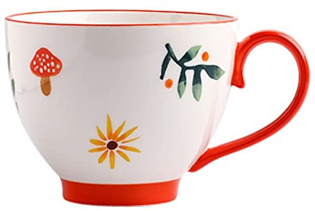 Tasse Tasse à eau en céramique, tasse à café de grande capacité for fille mignonne, tasse, tasses à chocolat chaud, tasse de thé au lait fantaisie du matin, tasses à chocolat chaud, gobelet isotherme