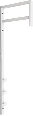 Dezain® Home - Wandgarderobe Trento aus Metall – Garderobenleiste mit vertikaler & horizontaler Aufhängung – Kleiderstange für Wandmontage – Hakenleiste in Weiß