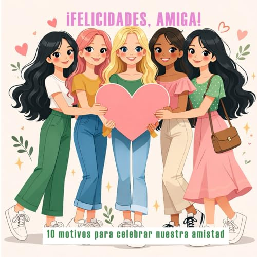 ¡Felicidades, amiga! Un libro para celebrar la amistad en cumpleaños de amigas. Libro para felicitar a una amiga.: 10 razones ilustradas para celebrar una amistad para siempre. Amigas para siempre.