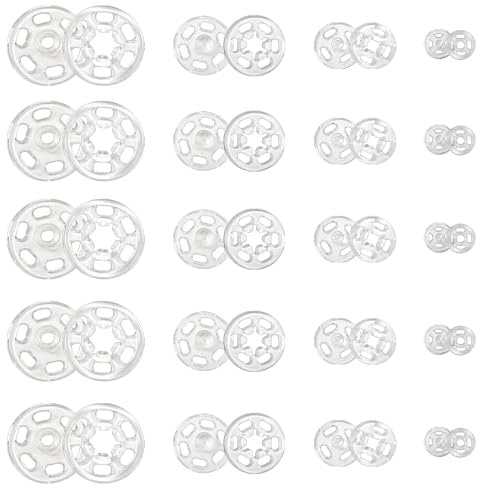 Plastic Snap Fasteners Duvet Press Studs 100 Set for Clothing Snap Button Clear Sew on Fastener Invisible Button for DIY Clothes Purse Handbag Craft Supplies