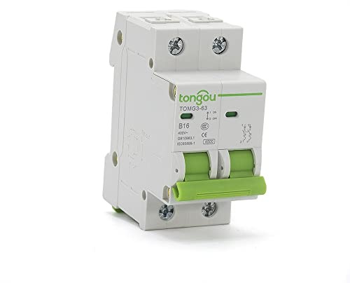Janmobrian Magnetotermico, Interruttore Differenziale Tipo B MCB AC 2 Poli 1A 6A 10A 16A 25A 32A 40A 63A 36mm Mini Interruttore 4.5KA 50/60HZ 110V/230V/400V(B10)