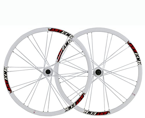 AADDFDD 26 Zoll Fahrrad-Vorder-/Hinterradfelge, weiße Fahrradräder, doppelwandige Aluminiumlegierung, Schnellspanner, Flache Speichen, für 7, 8, 9, 10 Gänge