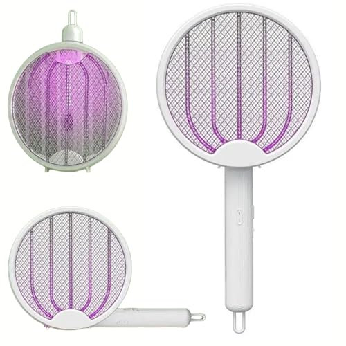 K2 STORE - Racchetta Zanzare Elettrica 3 in 1 Pieghevole – 3500V Ricaricabile USB con Luce UV e Funzione Lampada – Blocco di Sicurezza, Ideale per Casa, Giardino e Campeggio