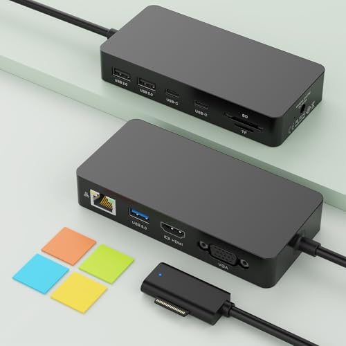 Surface Dock 2 mit 72W Netzteil, 11 en 1 Surface Docking Station 4K@60HZ HDMI+VGA Surface Dock Surface Pro Docking Station para Surface Pro 11/10/9/8/X/7/6/5/4, Surface Laptop 7/6/5/4/3/2/1,Book