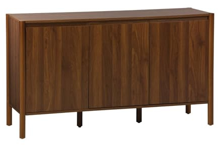 sweeek - Buffet décor Bois 3 Portes Noyer - 140 x 42 x 78.5 cm - Harmony