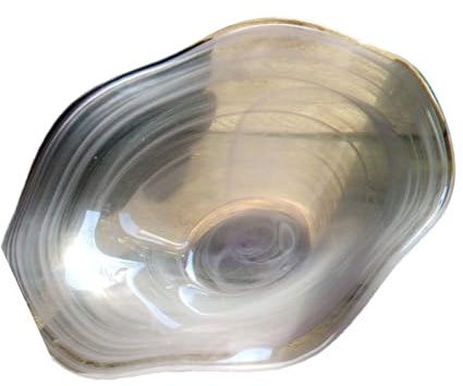 Lilinzhi Plat en verre transparent fabriqué à la main, forme ondulée, décoration de cuisine, bol de service, assiette d'apéritif, plateau en verre pour collations