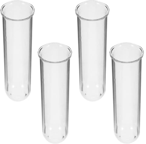 Toyvian Lot de 4 Vases Hydroponiques Tubes à Essai en Verre Transparent 3,7x4,7x15 Cm pour Propagation de Plantes, Décoration Maison et Bureau, Accessoire Jardin et Terrarium