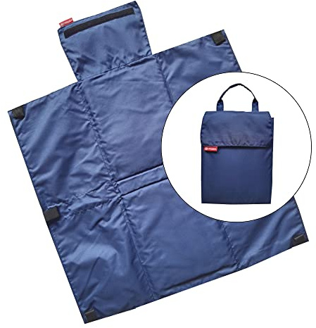 Tragbare Wickelunterlage Wickeltasche Wickelquick®/mit einer Hand bedienbar/sicher durch Abrollschutz/4 Seitentaschen/abwaschbar/blau
