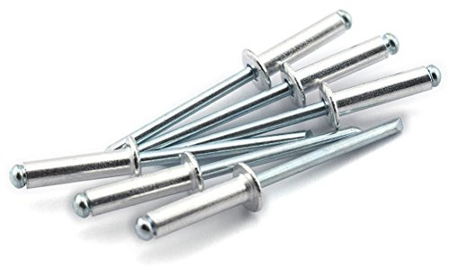 HJ Garden 60pcs 3/16 x 3/4 (6-12) Aluminum Blind Pop Rivet Round Dome Head Open End Decorating Fastener Nails Pop Rivets 4.8x18mm