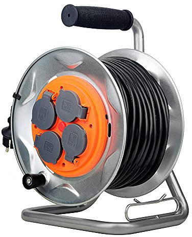 Zenitech - Enrollador de obra IP44-4 tomas de 16A - 3G2.5mm² - 25m