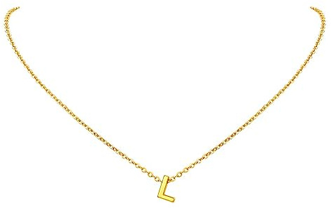 FindChic Chaine Initiale Collier pour Femme Lettre A-Z Collier Acier Inoxydable,Longueur 40+5 cm, Ras de Cou Chaine Fine Chaîne Pendentif Lettre Initiale