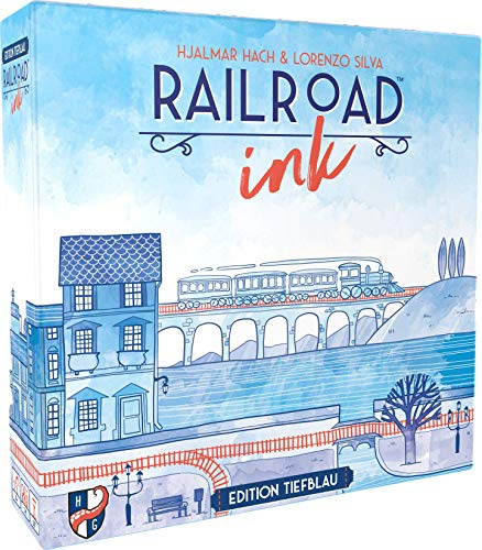 Railroad Ink: Edition djupblå – Horrible Guild – tyska – tärningsspel för 1–6 personer från 8 år