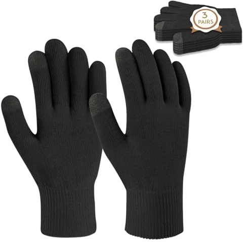 MIG4U Moisturizing Beauty Gloves Touch Screen Overnight Sleeping Glove Large for Men SPA, Dry Hands, Nighttime Lotion, UV Protection, Cosmetic Treatment,XL Black 3 Pairs