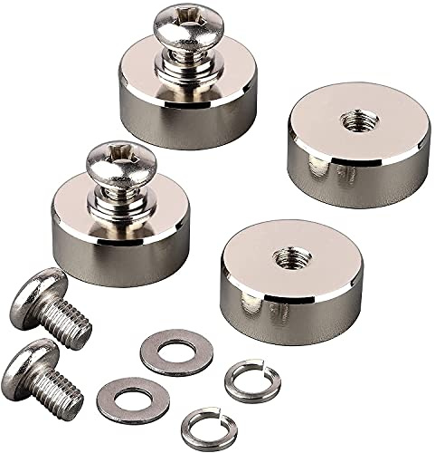 ULIBERMAGNET Lot de 4 aimants ronds en néodyme puissants de 40 kg avec filetage femelle M8, support magnétique amovible puissant pour l'éclairage, les outils, l'équipement avec boulon