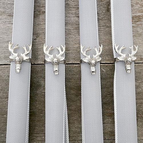 Serviettenringe Silber Hirschkopf 4er Set Tischdeko,Adventsdeko,Weihnachtsdeko