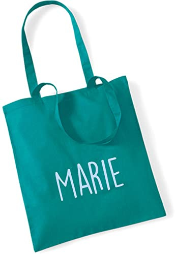 minimutz Jutebeutel bedruckt mit Name groß | Stofftasche Baumwolle inkl. Namensaufdruck für Jungen & Mädchen | Personalisierter Kinder-beutel Tragetasche für Krippe, Kindergarten, Schule